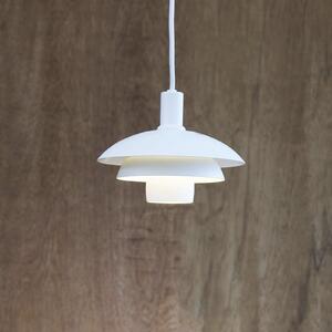 Dyberg Larsen Lampă suspendată Morph, alb, înălțime 32 cm, metal, reglabil, Alb, Camera de zi / sufragerie, Metal, Design