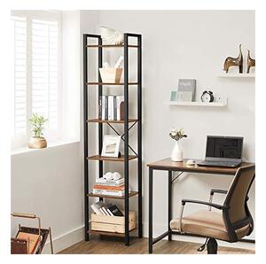Biblioteca Vasagle, Model Elian, 30x40187.5 cm, Maro Rustic/Negru
