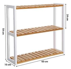 Raft pentru baie Model Caden, Alb, 60x15x55 cm