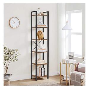 Biblioteca Vasagle, Model Elian, 30x40187.5 cm, Maro Rustic/Negru