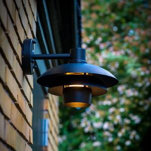 Dyberg Larsen Lampa de exterior Morph, Ø 24 cm, negru, metal, reglabil, Metal, Design