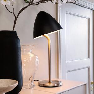 Dyberg Larsen Lampa de masă Oulu, negru/oțel, înălțime 47 cm, Metalic, Camera de zi / sufragerie, Metal, Design