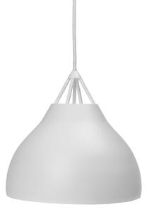 Dyberg Larsen Lampă suspendată Pyra, Ø 23 cm, alb, metal, reglabil, Alb, Camera de zi / sufragerie, Metal, Design
