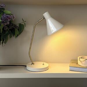 Dyberg Larsen Lampă de masă Sleep, alb chit, înălțime 43,3 cm, Alb, Camera de zi / sufragerie, Metal, Design
