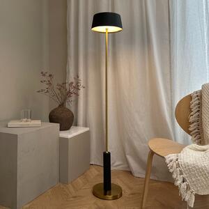 Dyberg Larsen Lampadar LED reîncărcabil Yoyo, negru, înălțime 125 cm, reglabil, Negru, Camera de zi / sufragerie, Metal, Design