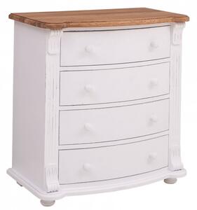 Comoda cu 4 sertare curbate, blat stejar, Colectia Directoire cu finisaj Triplu color