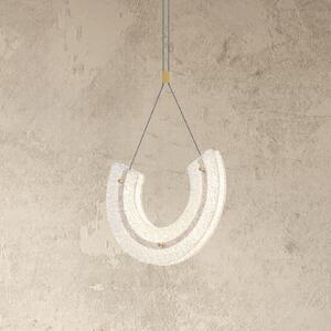 Zambelis Lampă suspendată LED 23030, 1 bec, 3.000 K, sticlă, aurie, reglabil, Auriu / Alamă, Camera de zi / sufragerie, Sticlă