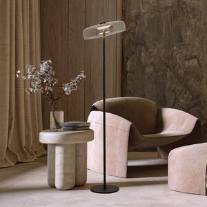 Zambelis Lampadar LED 23055, gri fum, sticlă, înălțime 162 cm, Negru, Camera de zi / sufragerie, Sticlă