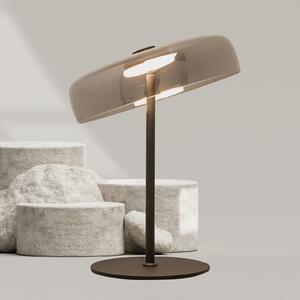 Zambelis Lampă de masă LED 23054, gri fum, sticlă, înălțime 52 cm, Negru, Camera de zi / sufragerie, Sticlă