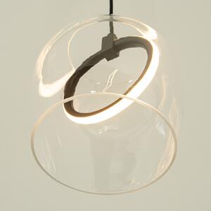 Zambelis Lampă suspendată LED 23080, transparentă, 1 bec, sticlă, Ø 20 cm, Transparent, Camera de zi / sufragerie, Sticlă