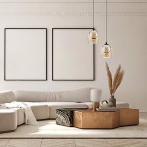 Zambelis Lampă suspendată LED 23079, aurie, 1 bec, sticlă, Ø 20 cm, Auriu / Alamă, Camera de zi / sufragerie, Sticlă