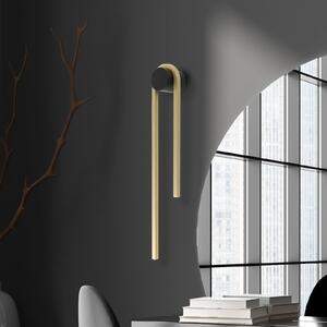 Zambelis Aplică de perete cu LED 23107, înălțime 60 cm, negru/culoare aurie, reglabil, Negru, Camera de zi / sufragerie, Aluminiu, Modern