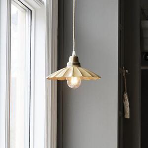 PR Home Lampă suspendată Ester, galbenă, Ø 24 cm, fier, cu priză, Galben, Camera de zi / sufragerie, Metal, Vintage