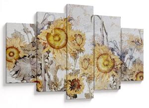 Tablou - Floarea-soarelui pe perete (150x105 cm)
