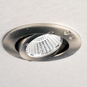 Deko-Light Plafonieră LED încastrată Dione, IP44, 3.000 K, nichel, dimabil, reglabil, Gri, Baie, Aluminiu, Modern, Corpuri de iluminat încastrate rotunde