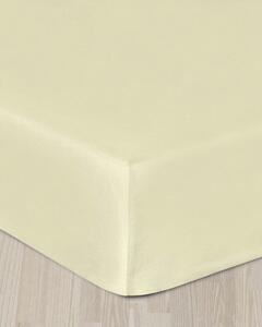 Cearșaf de satin crem cu elastic 160 x 200 cm