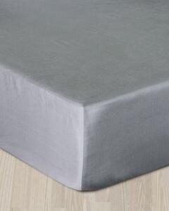 Cearșaf satinat cu elastic gri 90x200cm