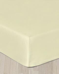 Cearșaf de satin de culoare crem cu elastic 90x200cm