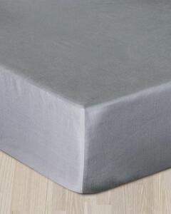 Cearșaf din satin cu elastic gri 140 x 200 cm