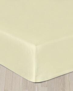 Cearșaf de satin crem cu bandă elastică 180 x 200 cm