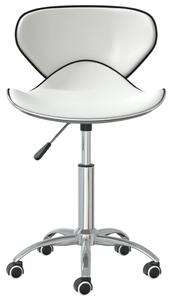Scaune de masă pivotante, 6 buc., alb, piele ecologică