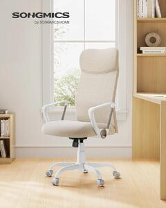 Scaun de birou Songmics crem 59x58x114.7-122.7 cm
