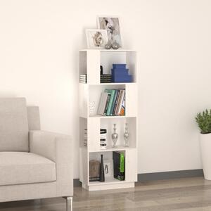Bibliotecă/Separator cameră, alb, 51x25x132 cm lemn masiv pin