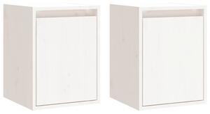 Dulapuri de perete 2 buc. alb, 30x30x40 cm, lemn masiv de pin