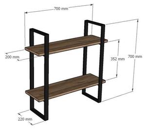 Raft Mivenu (stejar zafir + negru) . 1095994