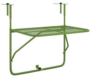 Masă de balcon, verde, 60x40 cm, oțel
