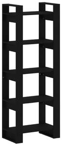 Bibliotecă/Separator cameră, negru, 60x35x160 cm, lemn masiv