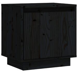 Noptieră, negru, 40x30x40 cm, lemn masiv de pin