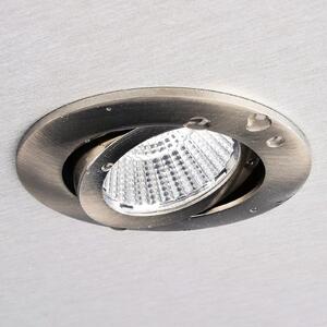Deko-Light Plafonieră LED încastrată Dione, IP44, 4.000 K, nichel, dimabil, reglabil, Gri, Baie, Aluminiu, Modern, Corpuri de iluminat încastrate rotunde