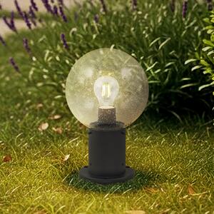 Lindby Lampă cu soclu Dangan, negru/transparent, înălțime 32 cm, sticlă, reglabil, Negru, Sticlă, Modern