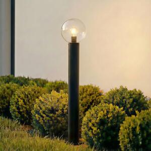 Lindby Bornă luminoasă Dangan, negru/transparent, înălțime 90 cm, sticlă, reglabil, Negru, Sticlă, Modern
