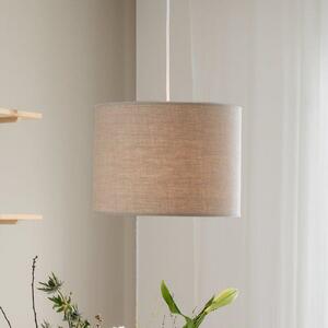 PR Home lampă suspendată Sara, bej deschis, Ø 35 cm, lenjerie textilă, reglabil, Bej, Camera de zi / sufragerie, Țesătură / Textil
