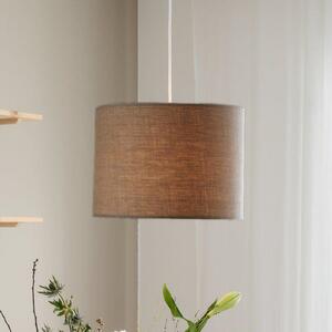 PR Home lampă suspendată Sara, maro moca, Ø 35 cm, lenjerie textilă, reglabil, Maro / Rugină, Camera de zi / sufragerie, Țesătură / Textil
