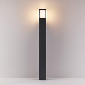 Deko-Light Bornă luminoasă Facado II, înălțime 100 cm, unghiulară, gri închis/opal, reglabil, Gri, Aluminiu
