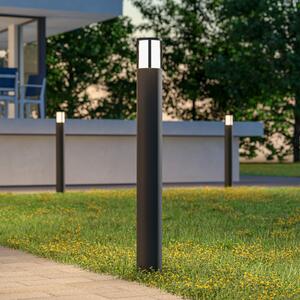 Deko-Light Bornă luminoasă Facado II, înălțime 100 cm, rotundă, gri închis/opal, reglabil, Gri, Aluminiu