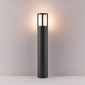 Deko-Light Bornă luminoasă Facado II, înălțime 65 cm, rotundă, gri închis/opal, reglabil, Gri, Aluminiu