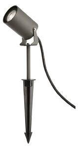 Deko-Light Spot cu vârf de sol Spiky, Ø 6 cm, gri, pivotant, IP65, GU10, reglabil, Gri, Aluminiu, Modern