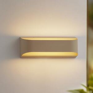 Lindby LED-Aplică de exterior Lenore, bej, metal, 36,5cm, Bej, Aluminiu, Modern
