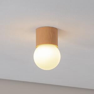 SOLLUX LIGHTING Plafonieră Boomo, Ø 12 cm, lemn, reglabil, Lemn, Camera de zi / sufragerie, Lemn