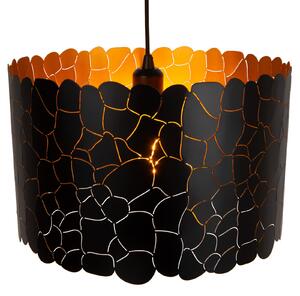 Lucide Lampă suspendată Almelo, 1 bec, negru / auriu, metal, reglabil, Negru, Camera de zi / sufragerie, Metal, Modern