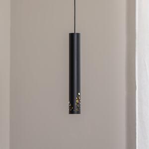Luminex Lampă suspendată Tibia, 1 bec, negru, oțel, GU10, reglabil, Negru, Camera de zi / sufragerie, Metal