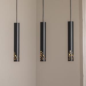 Luminex Lampă suspendată Tibia, 3 becuri, lungă, negru, oțel, GU10, reglabil, Negru, Camera de zi / sufragerie, Metal