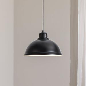 Luminex Lampă suspendată mare Sven, 1 bec, negru, oțel, E27, reglabil, Negru, Camera de zi / sufragerie, Metal, Design industrial