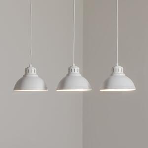 Luminex Lampă suspendată Sven, 3 becuri, alb, oțel, E27, reglabil, Alb, Camera de zi / sufragerie, Metal, Design industrial
