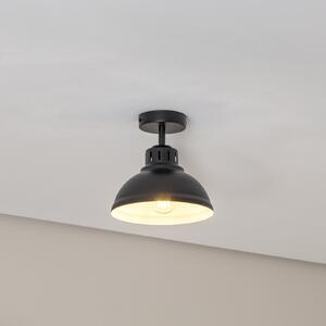 Luminex Plafonieră Sven, 1 bec, negru, oțel, E27, reglabil, Negru, Camera de zi / sufragerie, Metal, Design industrial