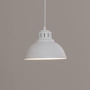 Luminex Lampă suspendată Sven, 1 bec, alb, oțel, E27, reglabil, Alb, Camera de zi / sufragerie, Metal, Design industrial
